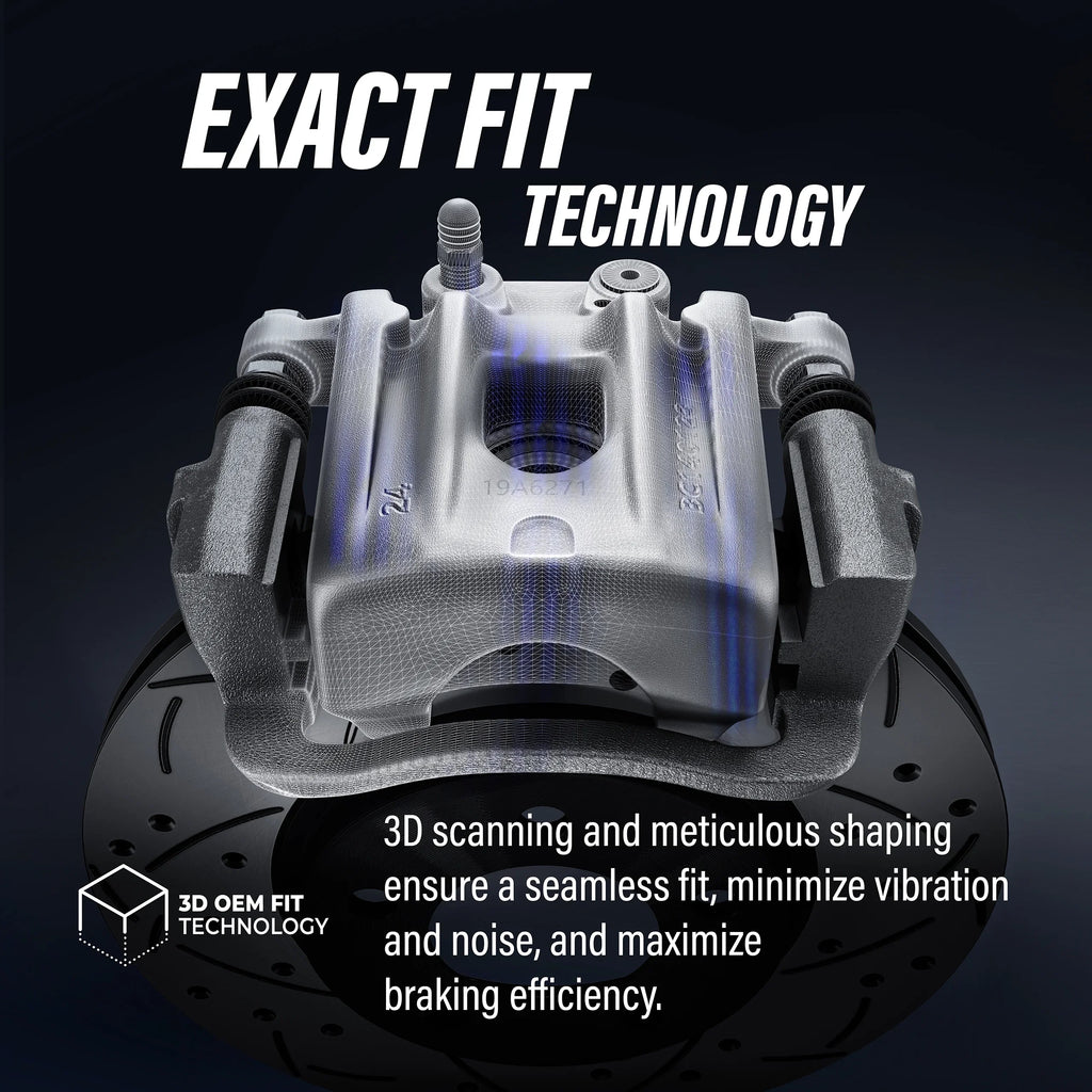 Transit Auto Rear Disc Brake Caliper Coated Rotors And Ceramic Pads Kit For 2012 Ram C/V With Dual Piston Front -100691N