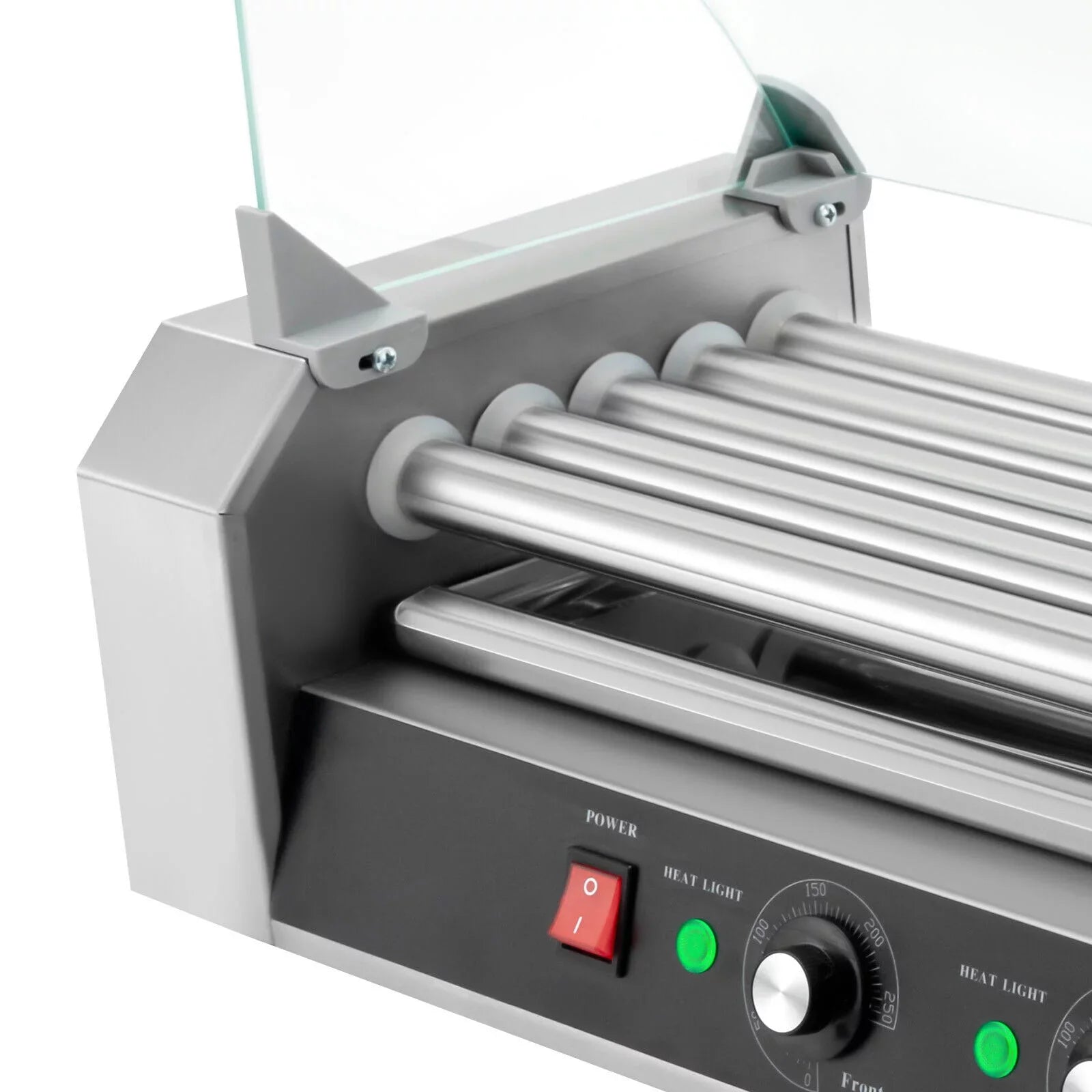 110V Sausage Grilling Machine Set 12-Hot Dog Holds 0-250℃ W/5 Stainless Rollers