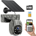 Cellular Trail Camera Wireless 4G , Solar Game Camera with 360°Pan 90°Tilt, 2K Night Vision, Live View, Waterproof, Cloud Storage,  Motion, No WiFi Hunting Security Cam with  & Card