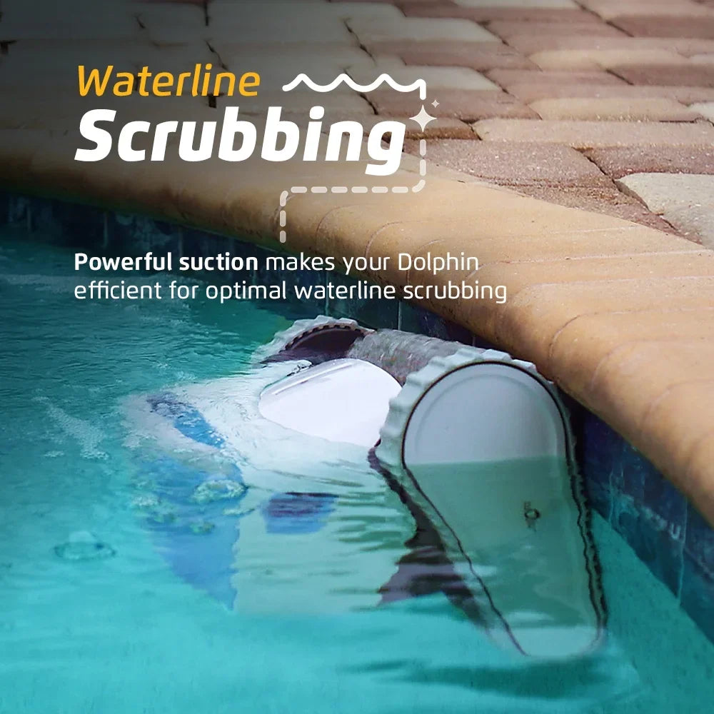 Dolphin Proteus DX4 Robotic Pool Vacuum Cleaner — Wall Climbing Capability — Powerful Waterline Scrubbing — Ideal for All Pool Types up to 50  in Length