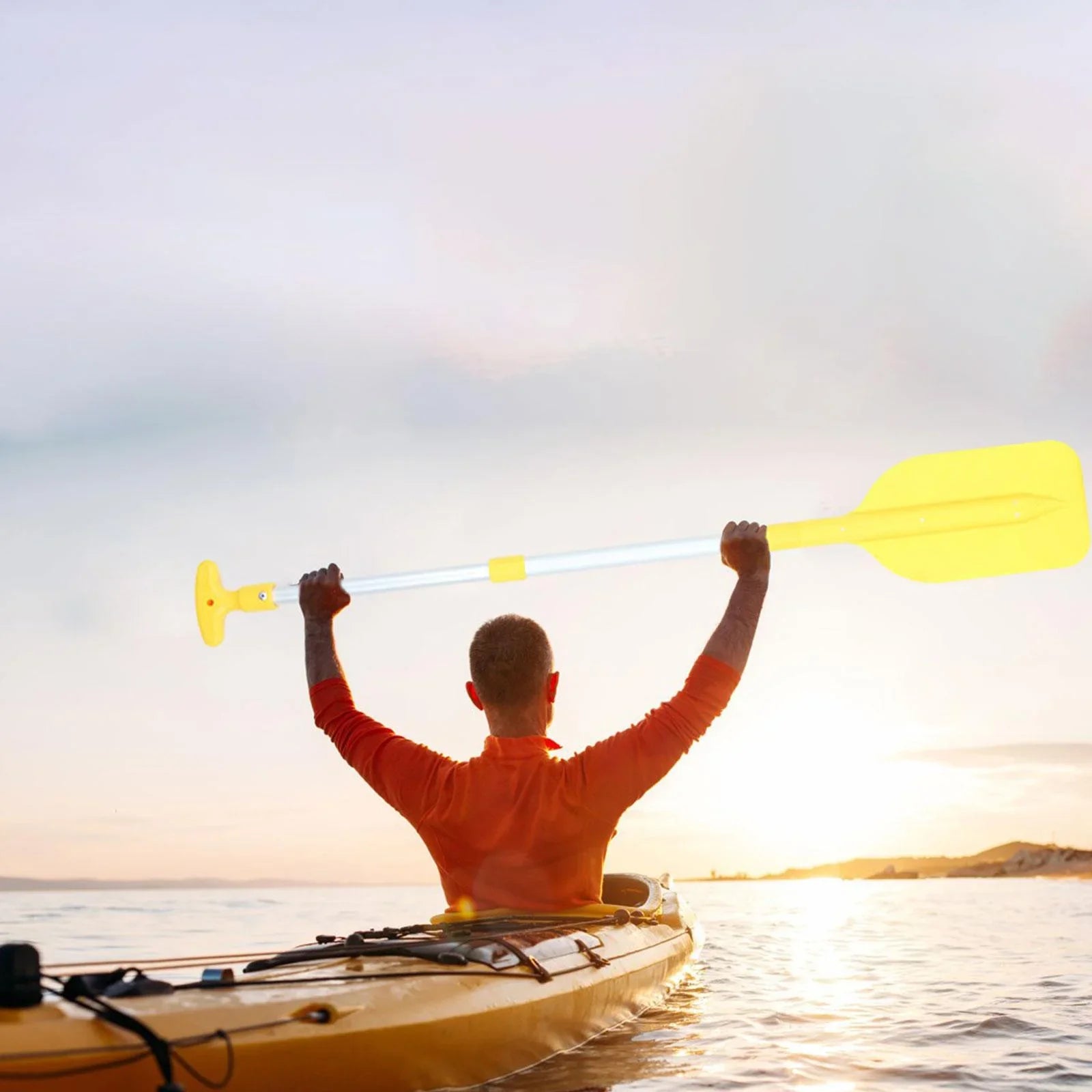 Canoeing Paddle Flexible Durable Beginners Float Boat Paddle Boat Oars for Canoe Outdoor Activities Sports Kayaking Yellow