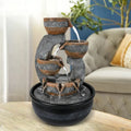 Willwolfer 3-tier Zen Tabletop Water Fountain Decor Indoor Office Desk Fengshui Waterfall
