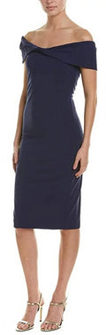 Nicole Miller Artelier  Structured Twist Off Shoulder Dress,  Small