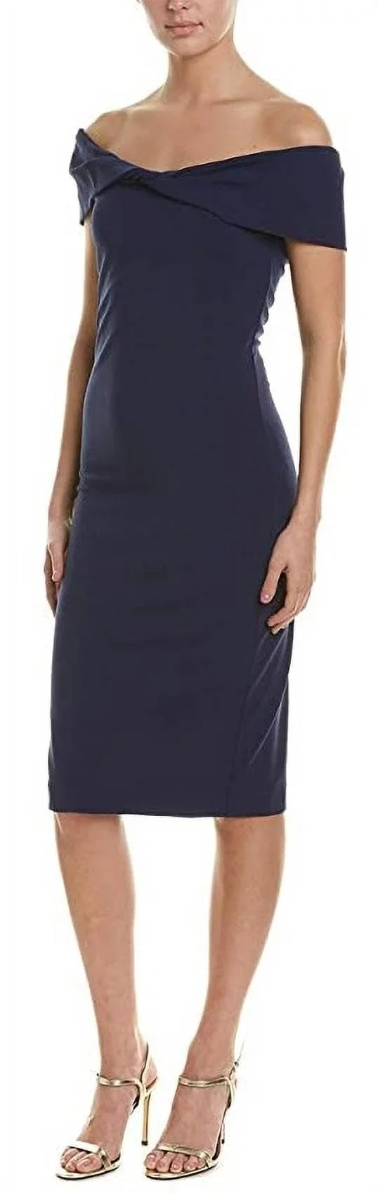 Nicole Miller Artelier  Structured Twist Off Shoulder Dress,  Small