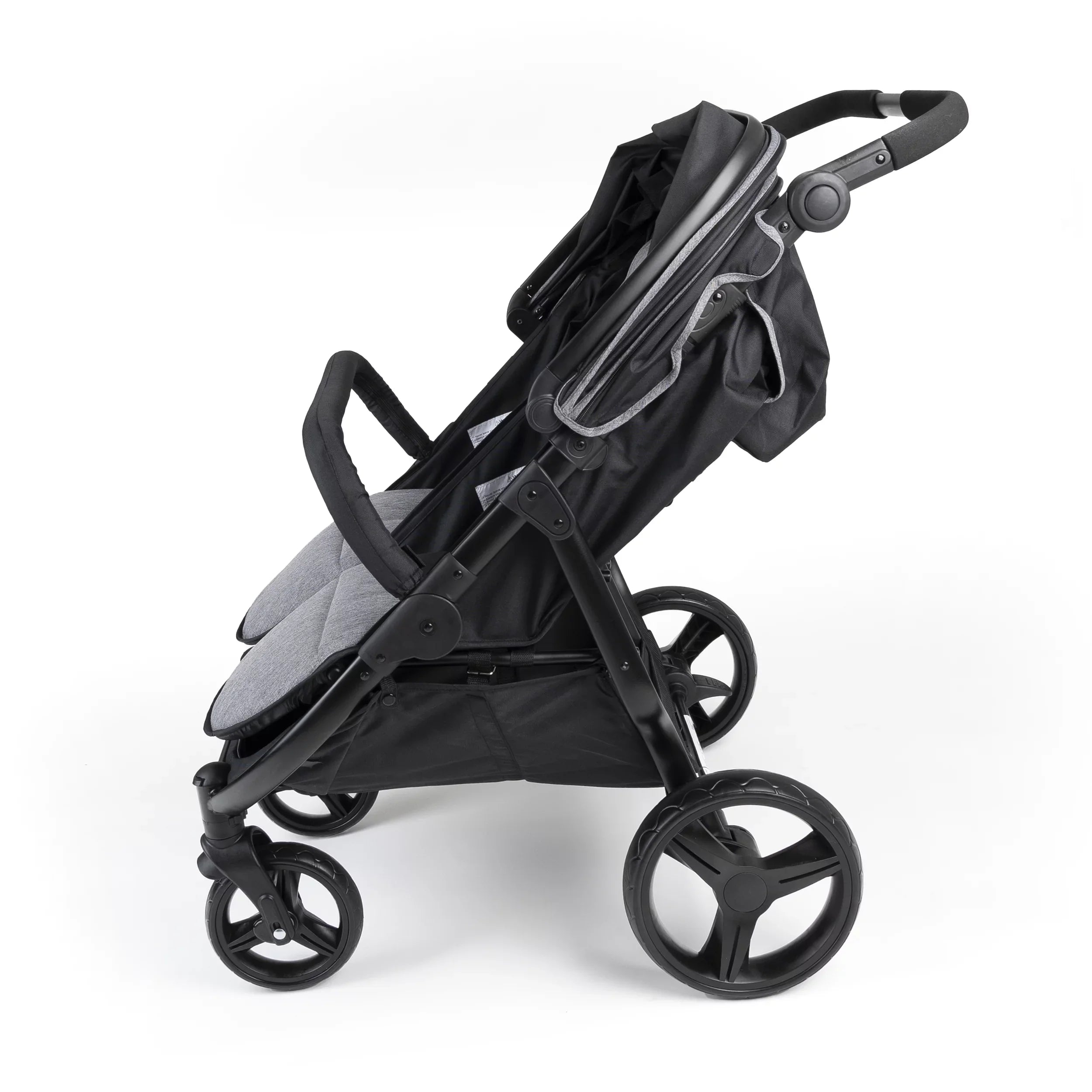Gaggle Roadster Double Stroller with Expandable Canopy, Black/Gray