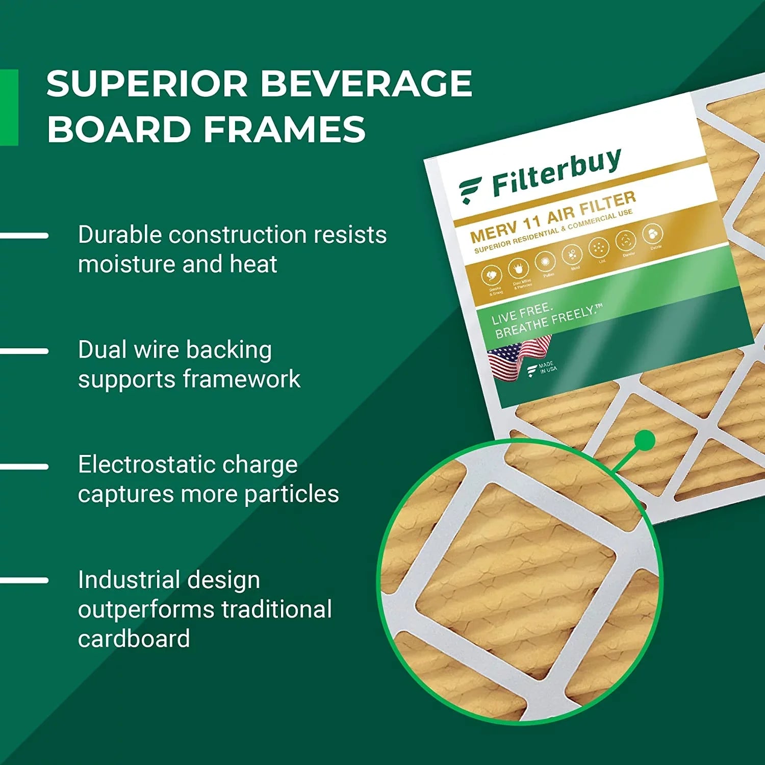 Filterbuy 23.5x23.5x1  11 Pleated   Furnace Air Filters (2-Pack)