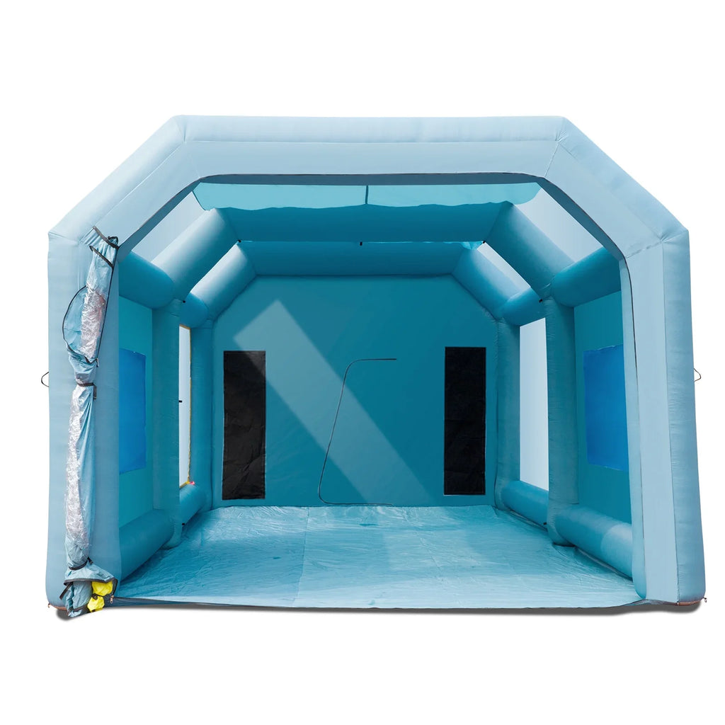 Inflatable Paint Booth 26x15x11ft Inflatable Spray Booth Car Paint Tent with 750W+950W Filter System Blower