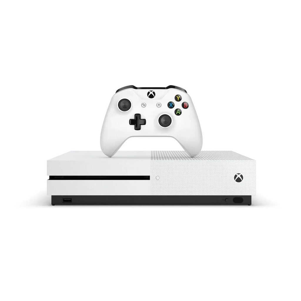 Microsoft Xbox One S 500GB with 2 Controller, 4K Ultra  White with   Cleaning Kit Headset Bundle Like New