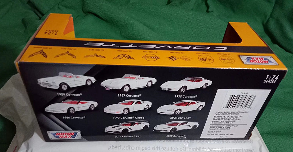 2019 Chevy Corvette ZR1, White - Motor Max 79356WH - 1/24 scale Diecast Model Toy Car