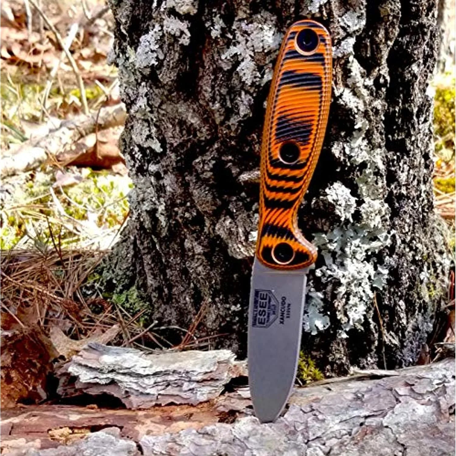 XAN2-006 Xancudo Fixed Blade Knife S35VN Stainless Steel & Orange/Black G10 Knives
