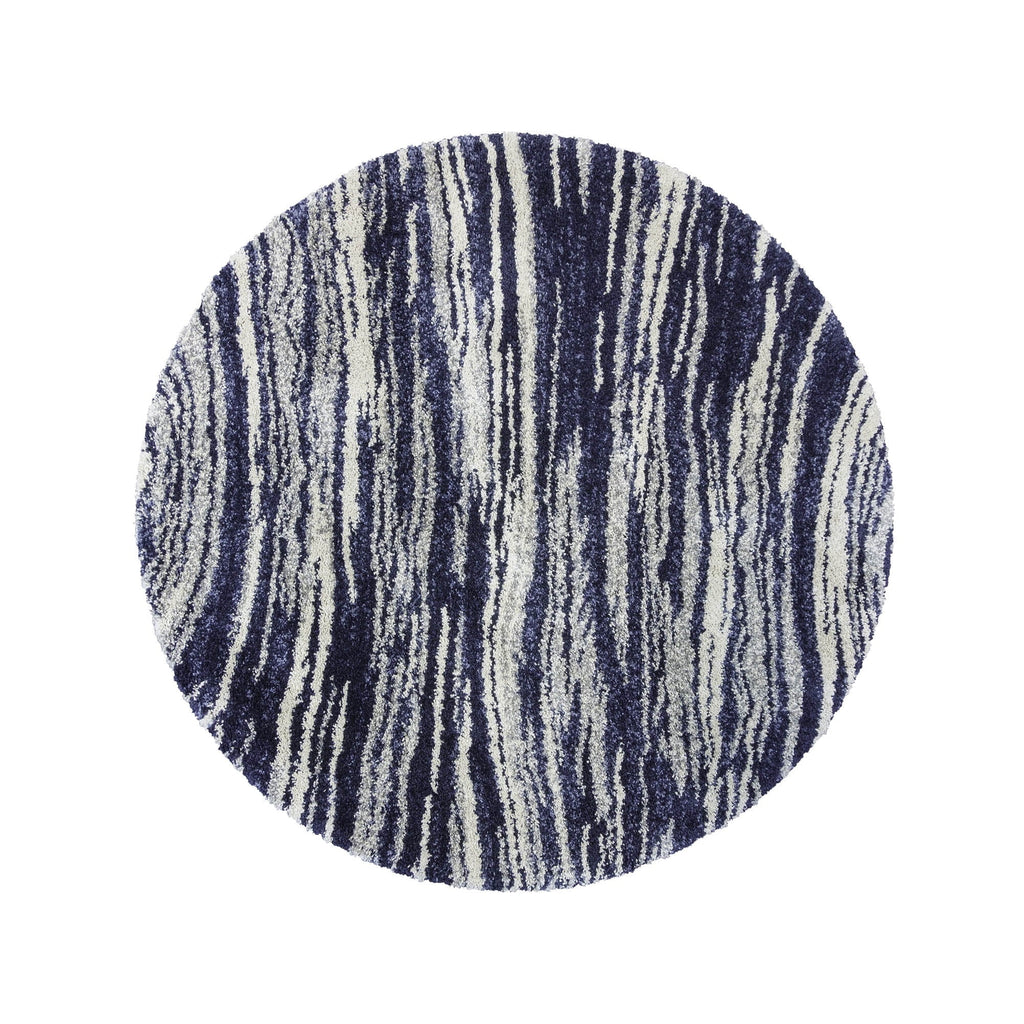 Gertmenian Ultimate Shag Whipt Blue Plush Shag Area Rug 7'10" 8' Round