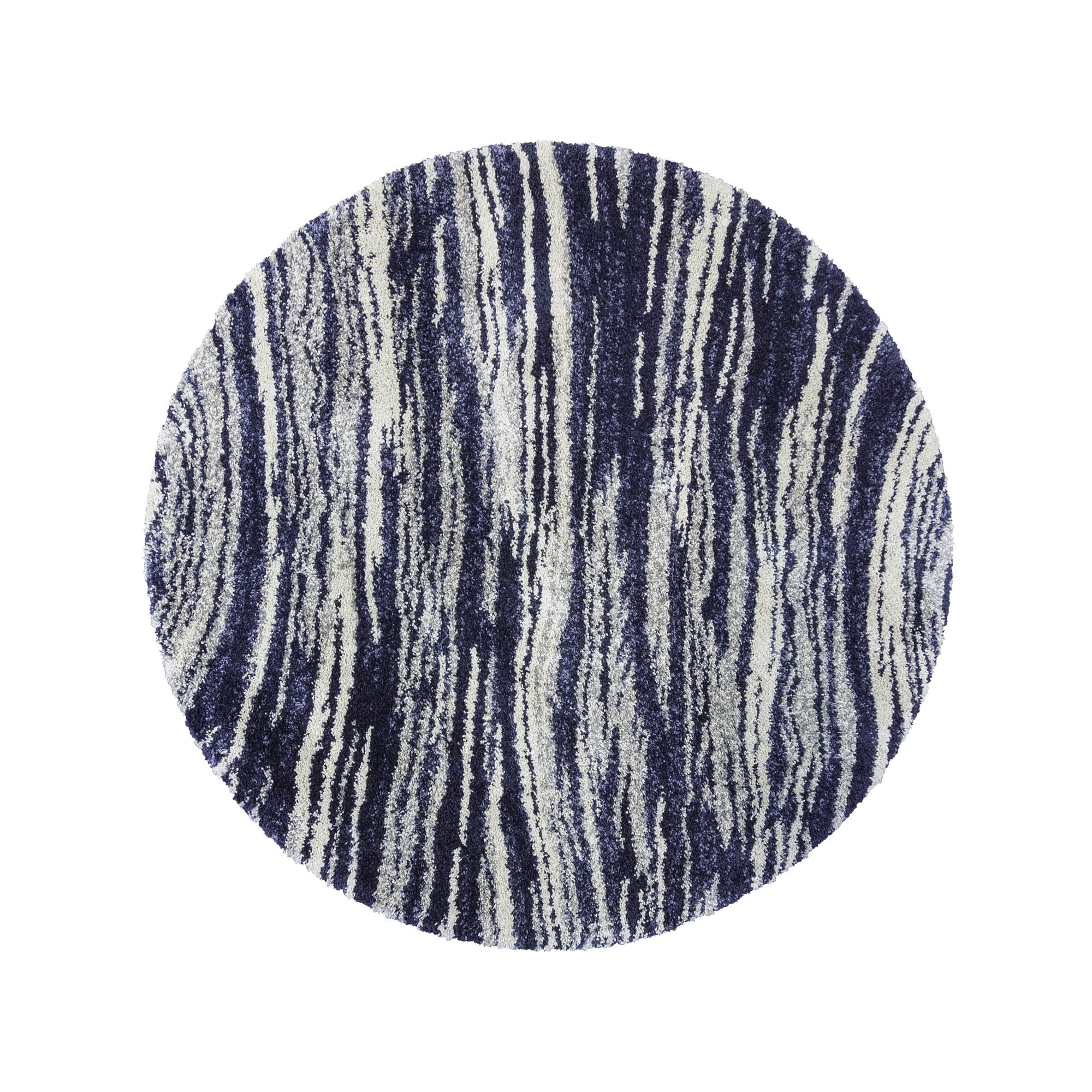 Gertmenian Ultimate Shag Whipt Blue Plush Shag Area Rug 7'10" 8' Round