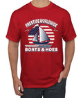 Wild Bobby,  Friday  Military Remember Everyone Deployed Flag Sleeve Print Americana / American Pride Men's T-Shirt, Red, 4X-Large