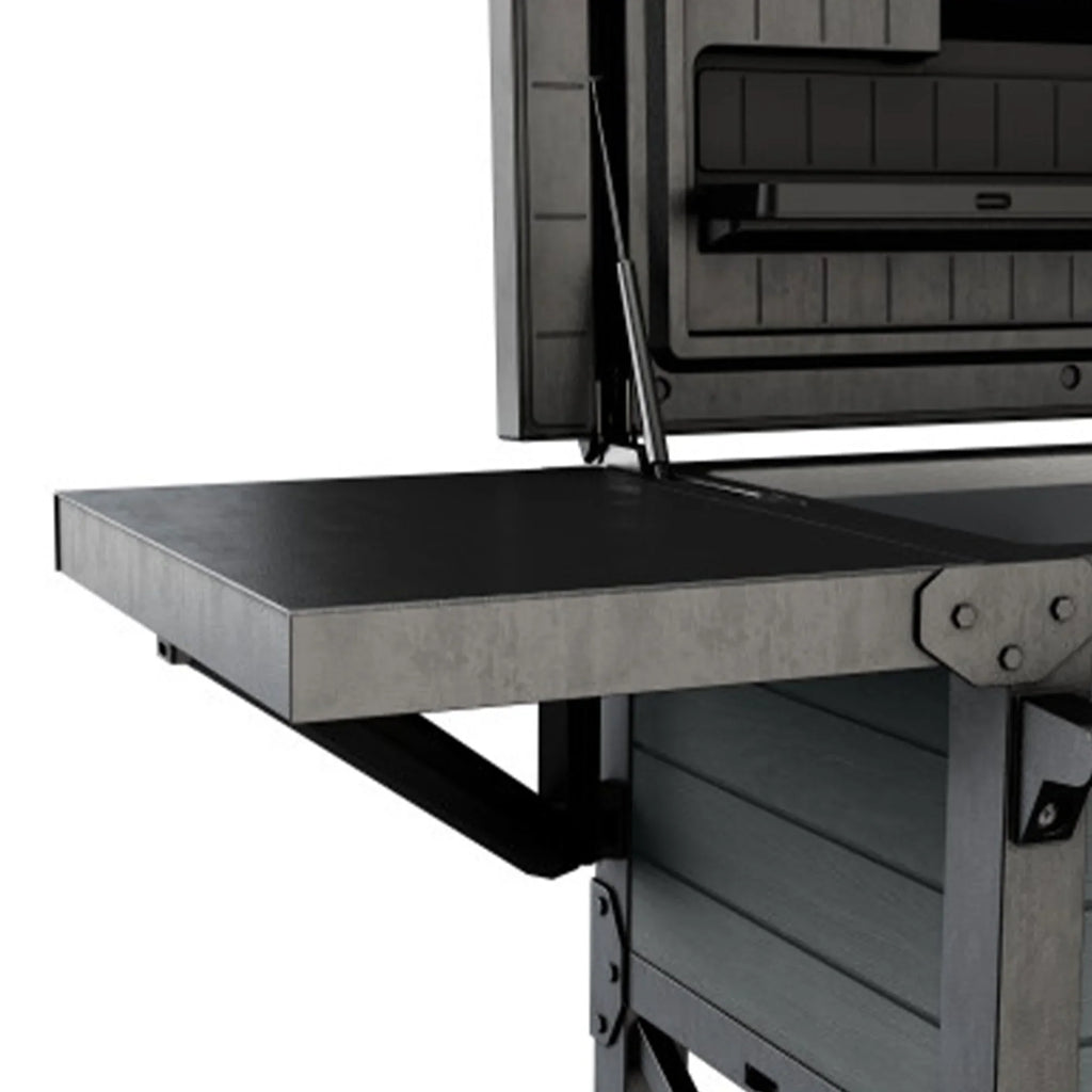 Keter Outdoor Patio Cooler Ice Chest Insulated Beverage Bar Cart, Gray
