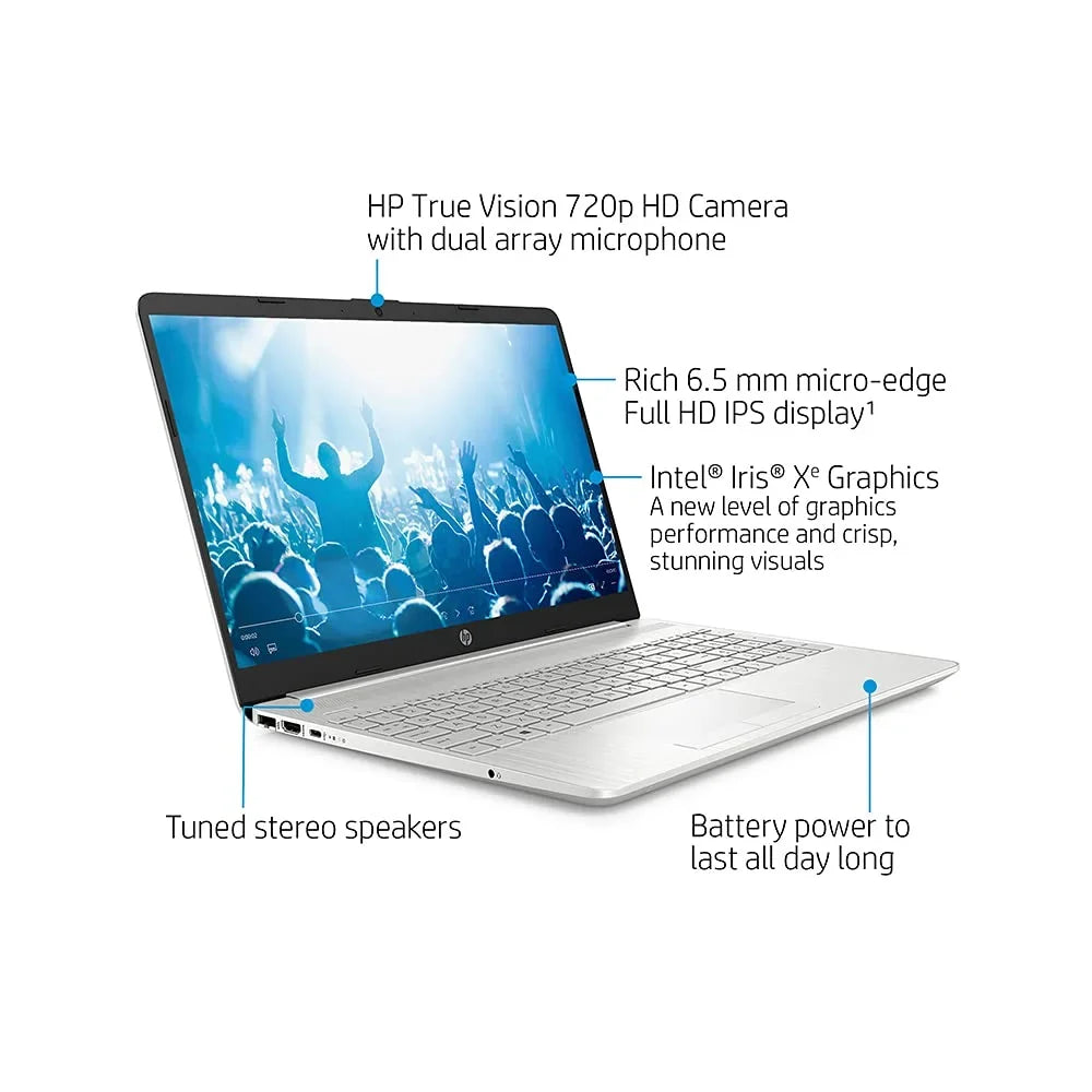 2021 15.6"  Laptop Computer, 11th Gen Intel Core i5-1135G7(Beats i7-1065g7), 12GB DDR4 , 512GB PCIe , Intel Iris Xe Graphics,  Webcam, Stereo Speakers, Windows 10, Silver, 32GB  Card