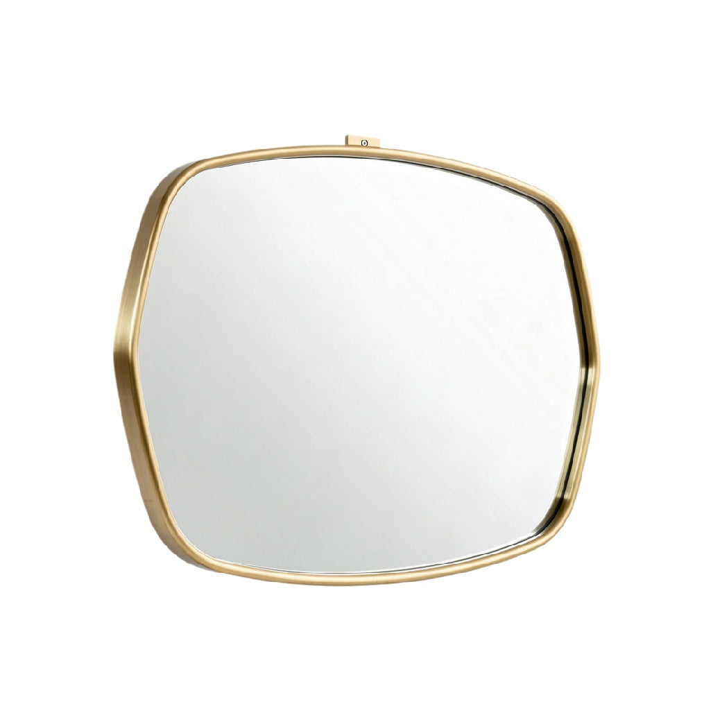Modern Geometric Mirror with Gold Frame