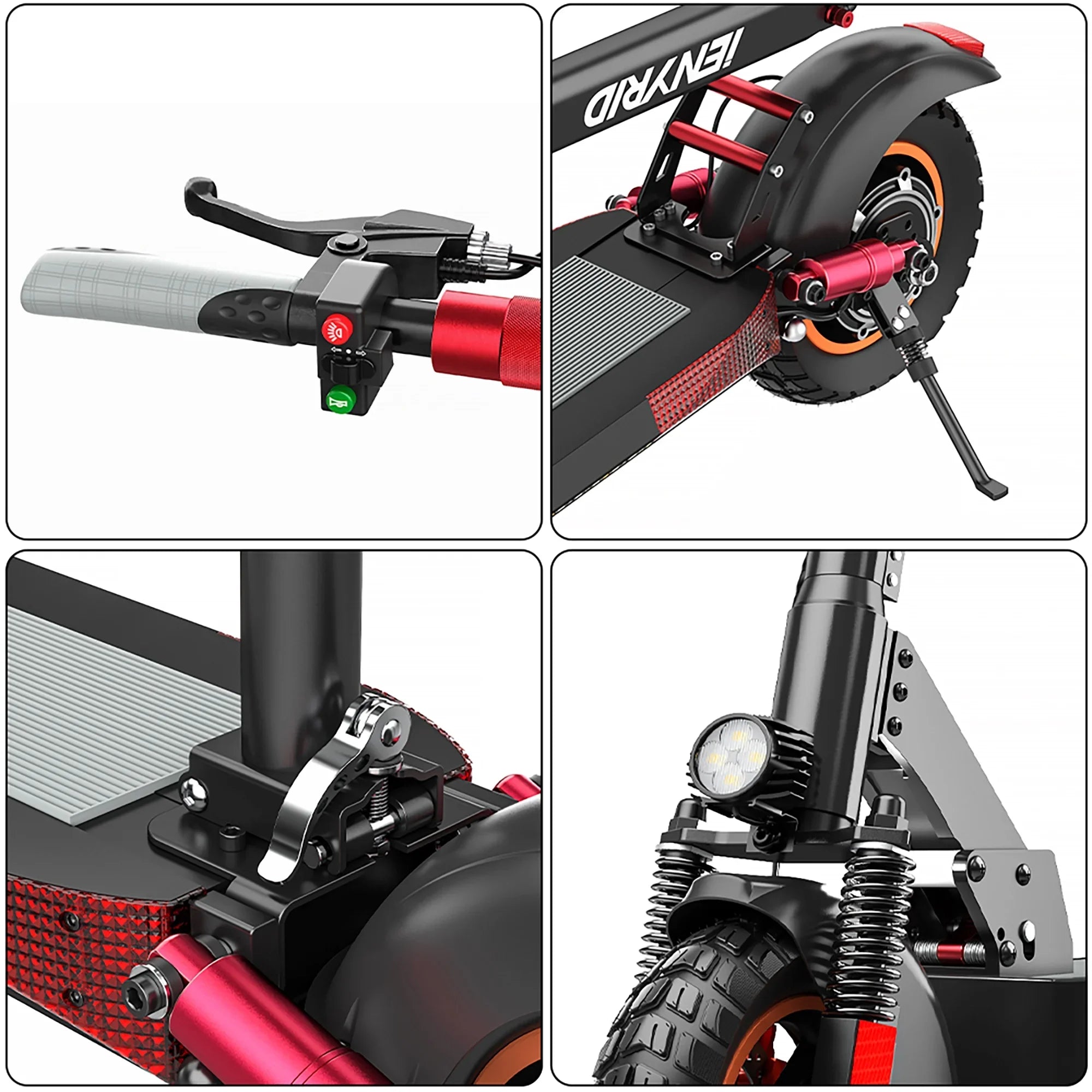 iENYRID Commuter E-Scooter Adult Electric Scooter with Seat,  Folding Adult Electric Skateboard up to 330lbs and 28 Miles Long Range, 10 inch Off Road Tires 600W(Peak 800W)