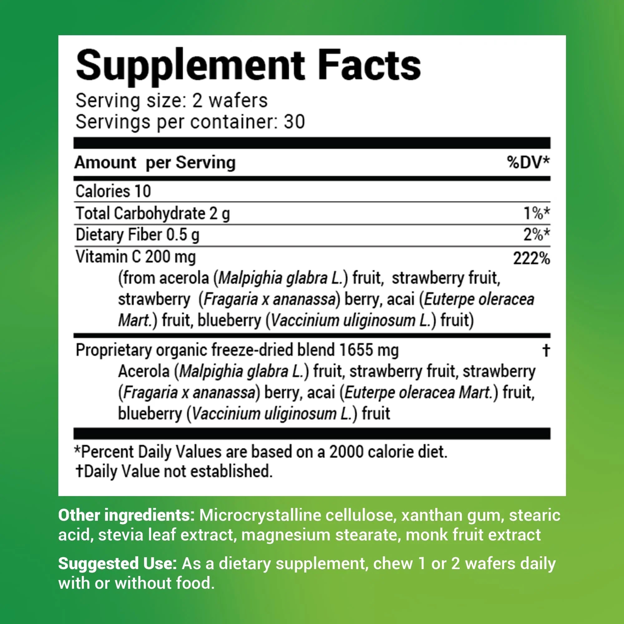 Dr. Berg Chewable Vitamin C Complex - Real Vitamin C Chewable Tablets from Berries, 60 Wafers