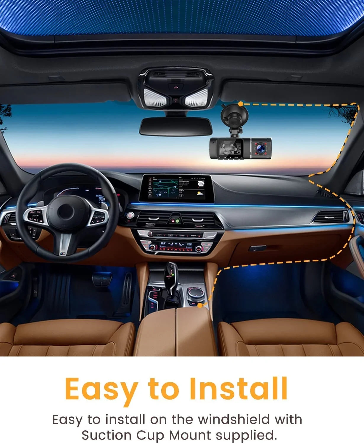 Dash Cam 1080P  1.5 Inch  Display Car Camera , Night Vision Car Camera ,Parking Mode, G-Sensor, Loop Recording,