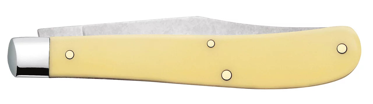 Case  Slimline Trapper Clip Blade Smooth Yellow Synthetic Handle - 00031