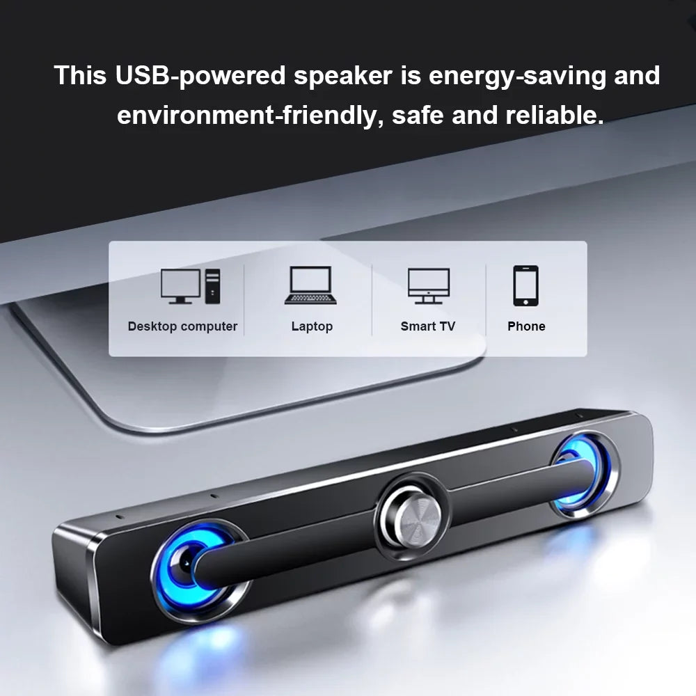 GoolRC V-111 Computer Speaker  Wired Powerful Bar Stereo Subwoofer Bass Speaker Surround Sound Box for  Laptop Phone Tablet MP3 MP4