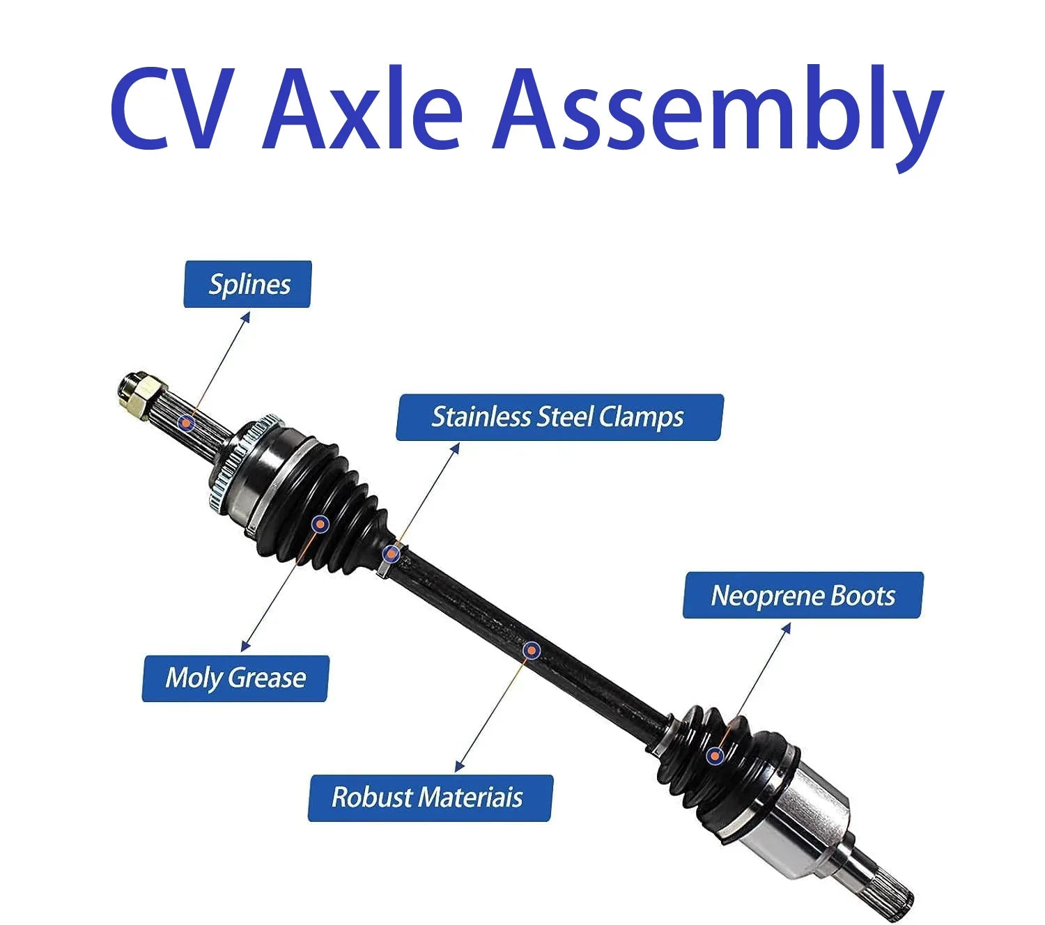 Pair  Axle Joint Assembly Front For 2007-2015 Nissan Altima, Rogue, Rogue Select Auto  Trans 2.5L NCV53911, NCV53912