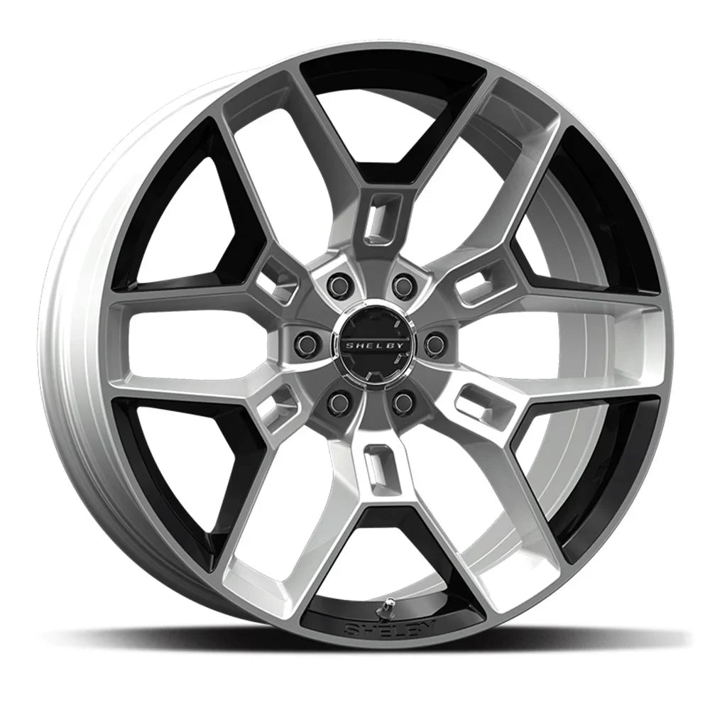 Carroll Shelby Wheels CS45 - 20 x 9 in. - 12mm Offset - Chrome Powder with Black Inserts Fits select: 2005-2020  F150, 2021  F150