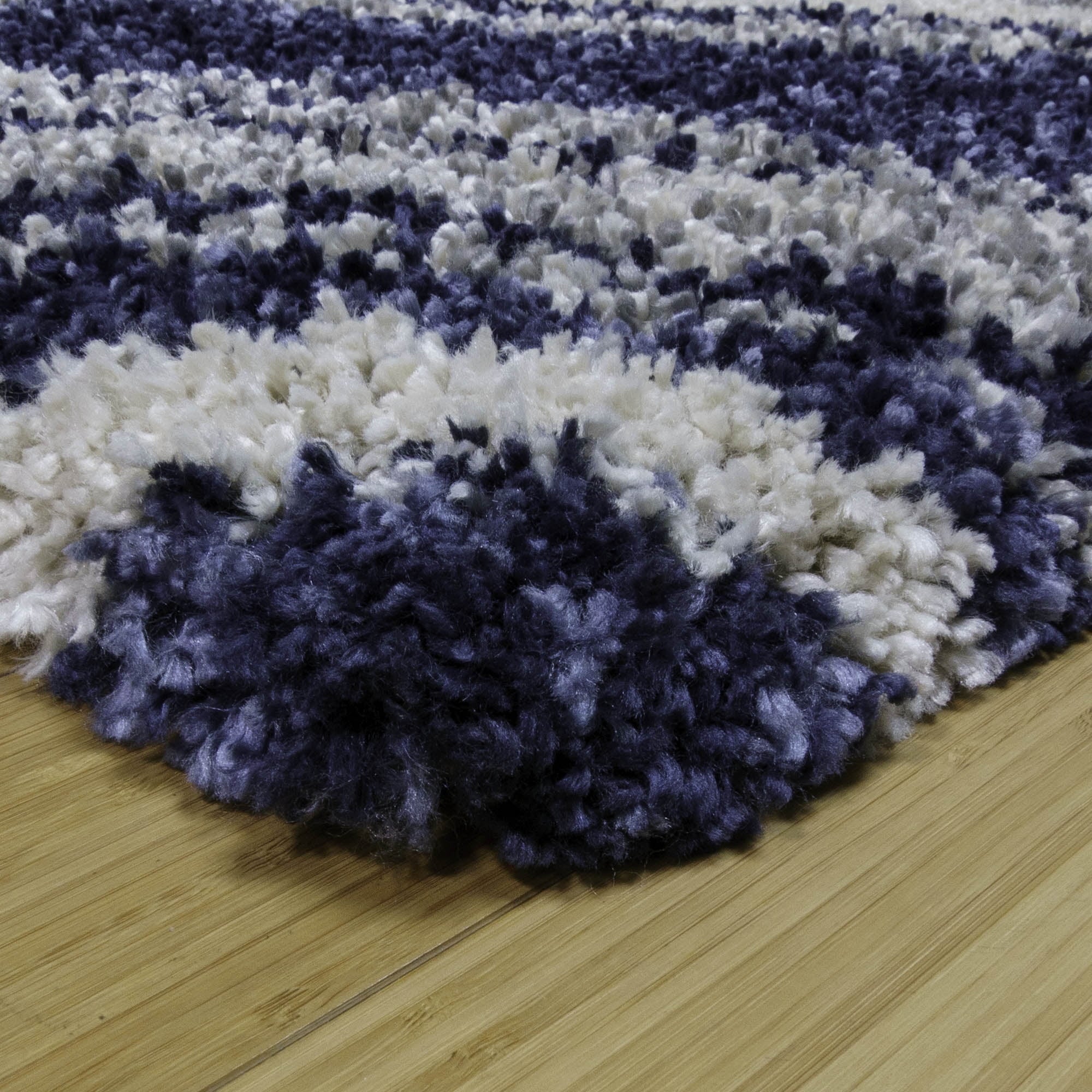 Gertmenian Ultimate Shag Whipt Blue Plush Shag Area Rug 7'10" 8' Round