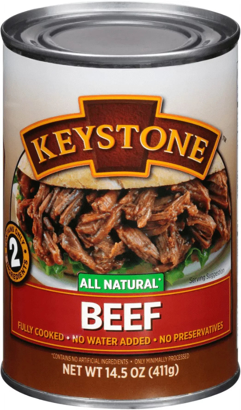 (6 Cans Pack) Keystone All Natural Beef 14.5 oz Can ✅ Emergency Survival Food For Camping Hiking and Backpacking Ready to Eat ✅