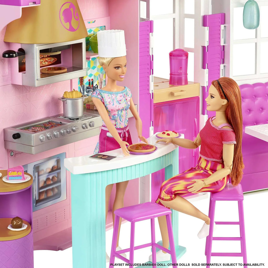 Barbie Cook ‘n Grill Restaurant Playset with 30+ Pieces  Gift for 3 to 7 Year Olds