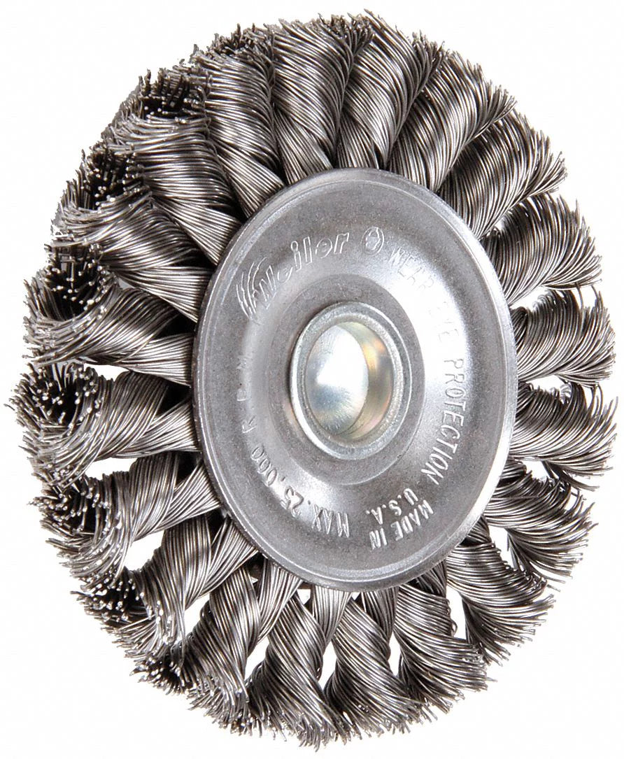 Weiler Knot Wire Wheel Brush,Stem,3-1/4 In.  94105