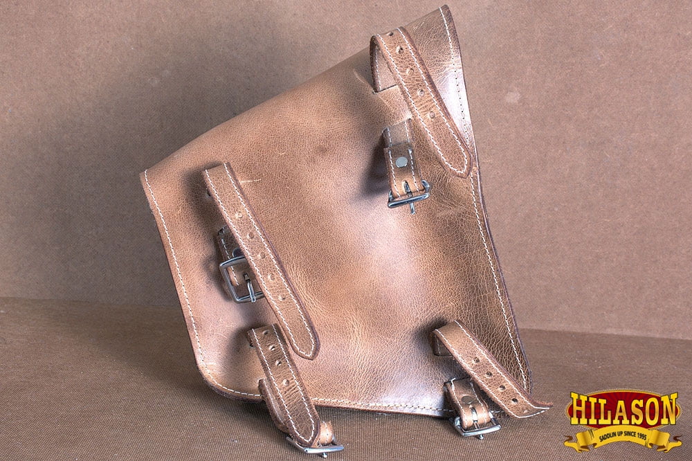 89HS Motorcycle Bike Right Side Saddle Bag Leather Softail Rigid Hilason