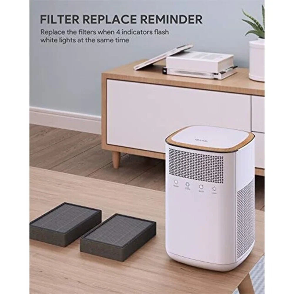 Air Purifier for Home Pets with True 3M ,  Night Light, Touch Button, Activated Carbon Filter for Large Room Bedroom Office White