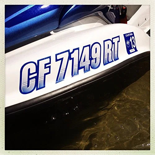 Techtron Yellow/Navy 3" Alpha-Numeric Identification Custom Kit Registration Numbers & Letters Marine Stickers Decals for Boats & Personal Watercraft