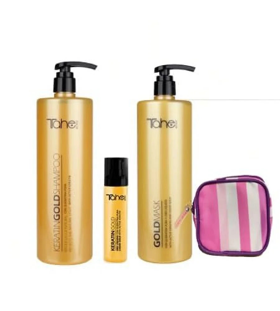 Gold Shampoo 1000Ml + Mask 1000Ml + Serum 30Ml + Handbag (New Presentation)