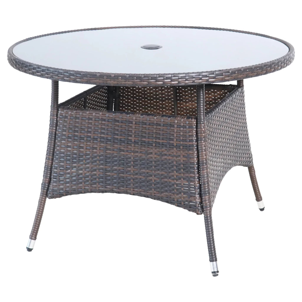 Northlight 5-Piece Venice Brown Woven Resin Wicker Outdoor Patio Dining Set