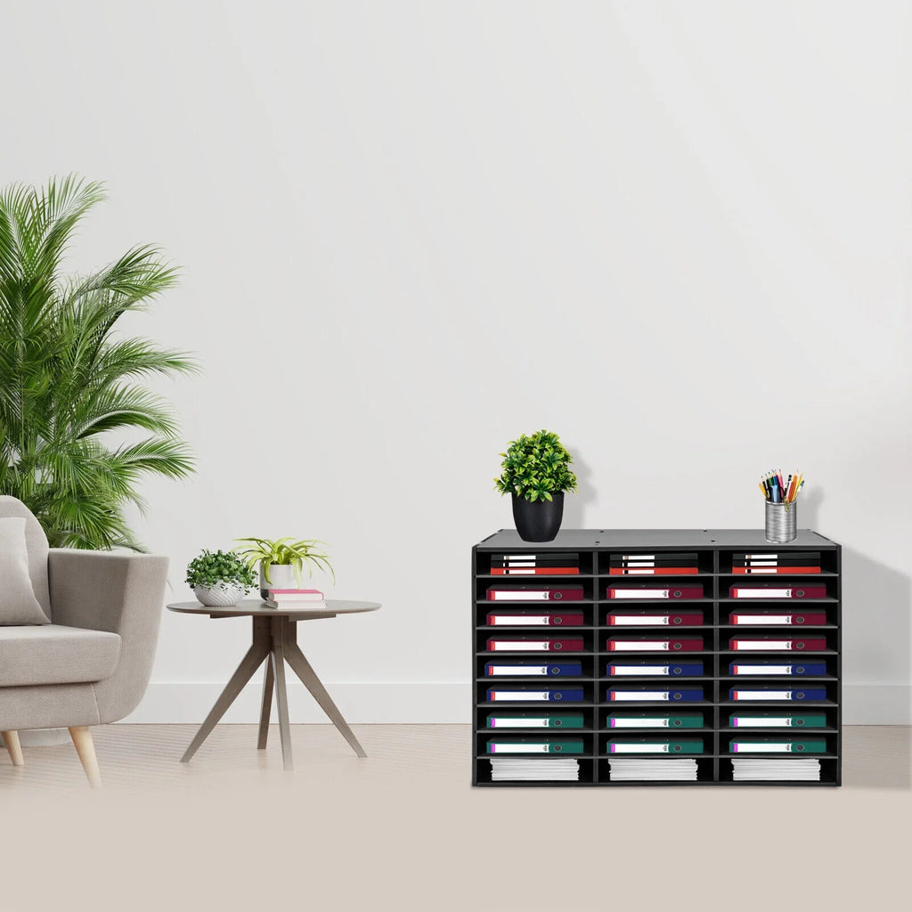 27 Slots File Sorter Literature Organizer Mail Paper Storage Holder Open Design