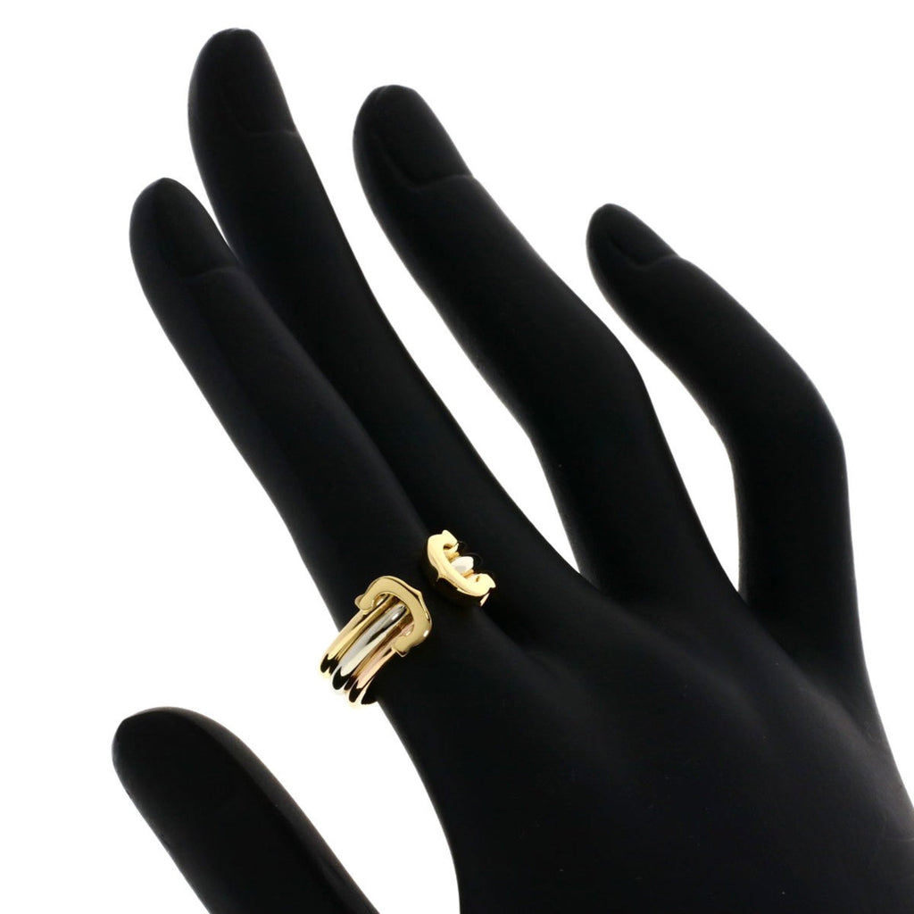 Pre-Owned Cartier 2C Ring #50 K18 Yellow Gold/K18WG/K18PG Women's  (Good)