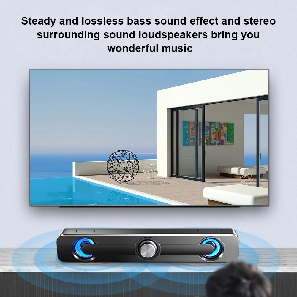 GoolRC V-111 Computer Speaker  Wired Powerful Bar Stereo Subwoofer Bass Speaker Surround Sound Box for  Laptop Phone Tablet MP3 MP4