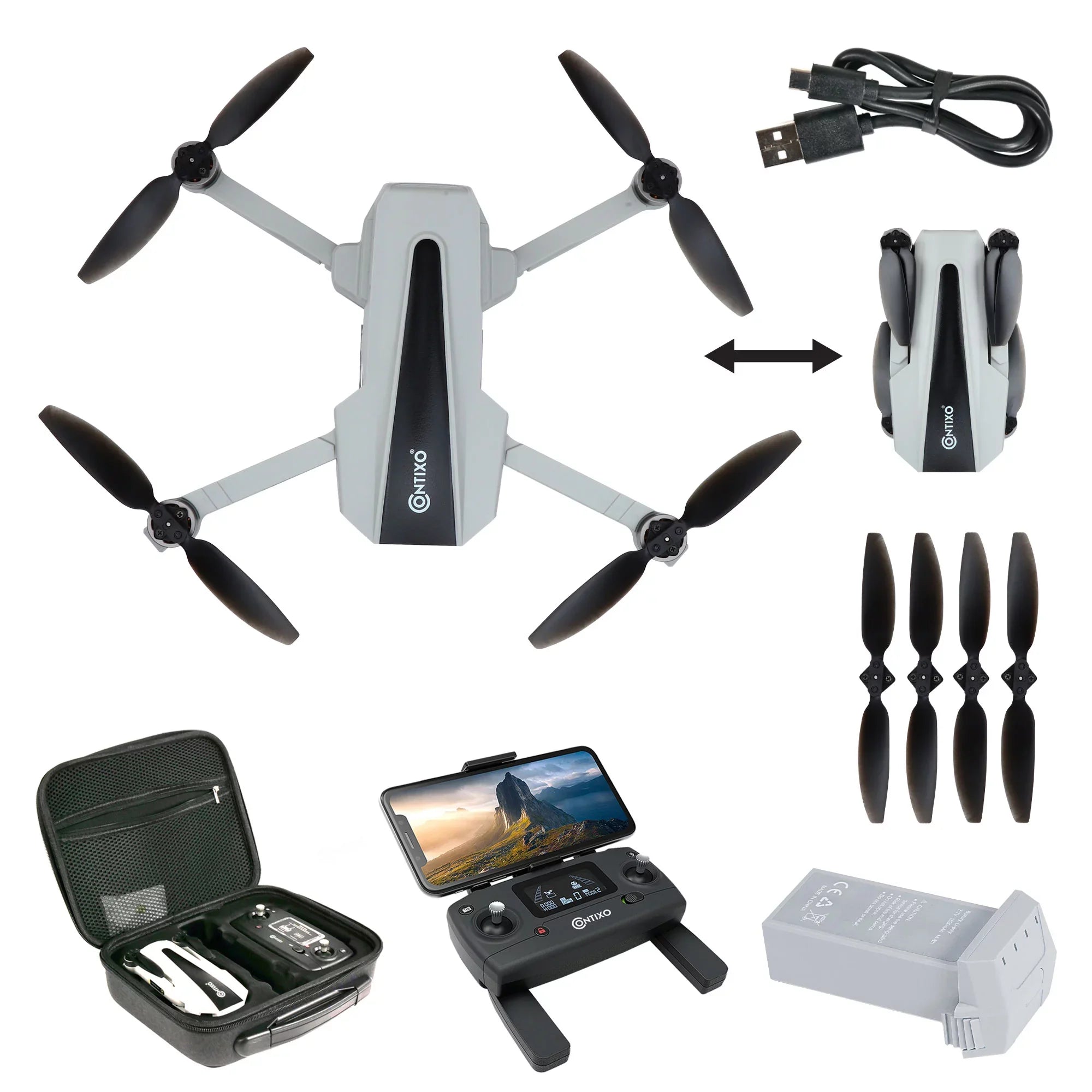 Drone Contixo F31 Pro Foldable  with 2.5K Wifi Camera,  Quadcopter for Adults and Beginners