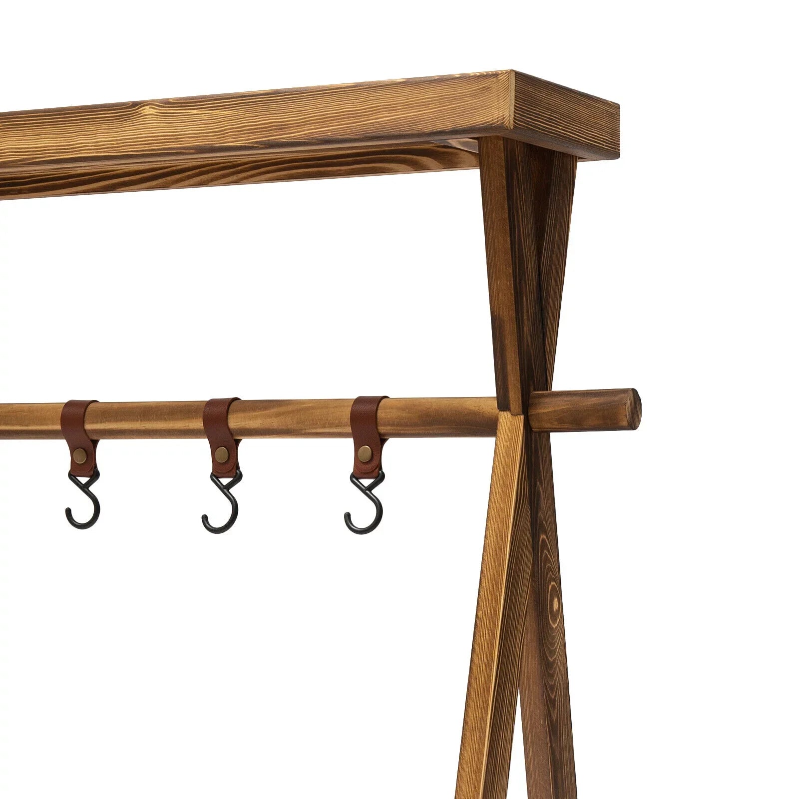 Miumaeov Wooden Portable Picnic Rack Outdoor Grill Rack Storage Table Shelf for Picnic, Camping,