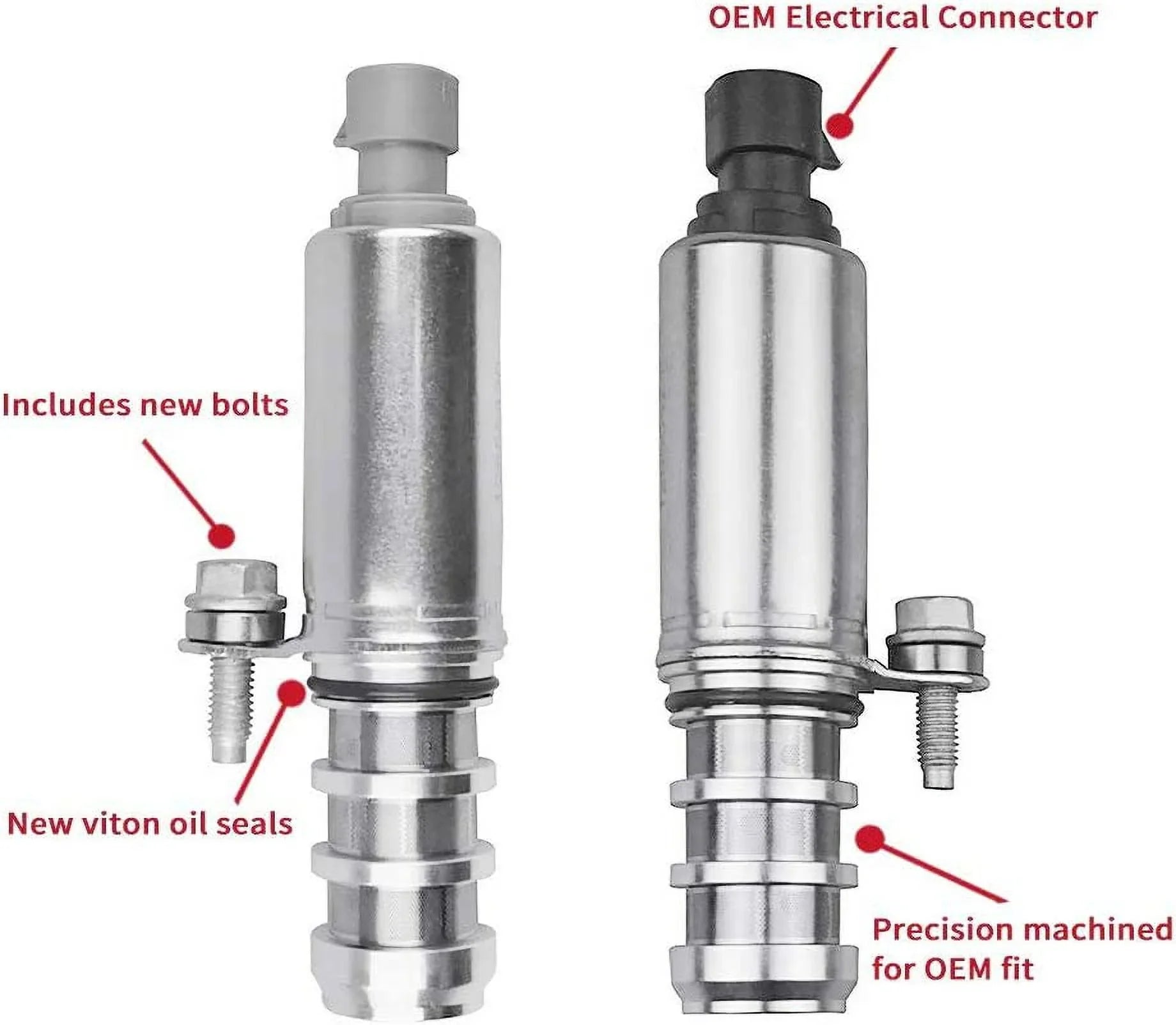 [2 Pcs] Intake + Exhaust Camshaft Position Actuator Solenoids For  Chevy Malibu  Buick Pontiac 2.0L 2.2L 2.4L 12655420 12655421