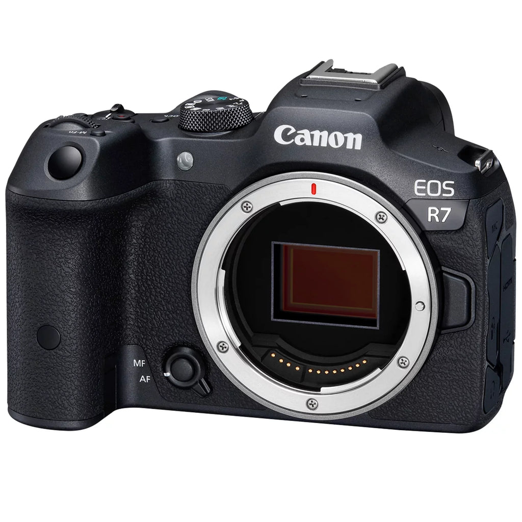Canon  R7 Mirrorless Camera with -S 18-45mm Lens + Mount Adapter + 2 Pack SanDisk 32GB Memory Card + Case + ZeeTech Accessory