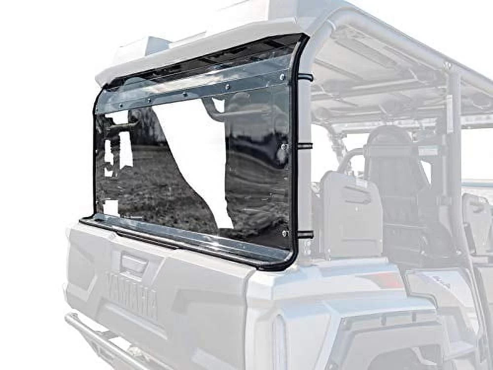SuperATV Rear  Windshield for 2018+ Yamaha Wolverine X4|Made of 1/4? Lightly Tinted Polycarbonate|250x Stronger Than Glass and 25x Stronger Than Acrylic| Made|-Y--X4-76