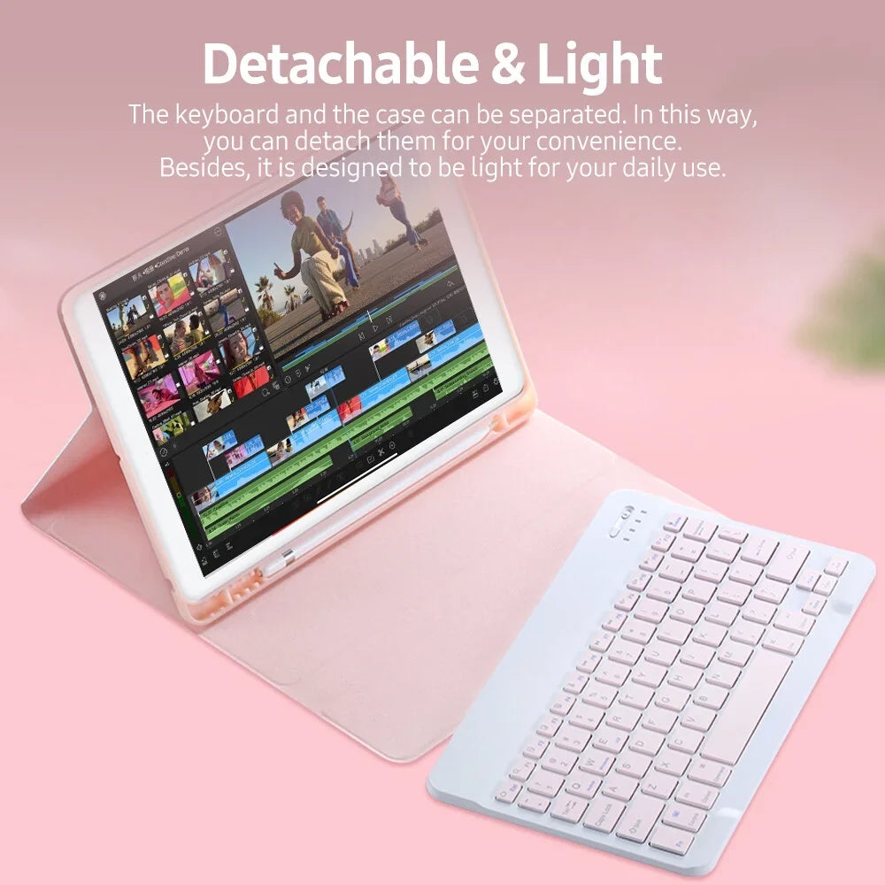 Detachable  Keyboard Case with Elastic Pen Slot Compatible with iPad Pro 10.5/ Air3 10.5 2019/ iPad 10.2 2020 Green
