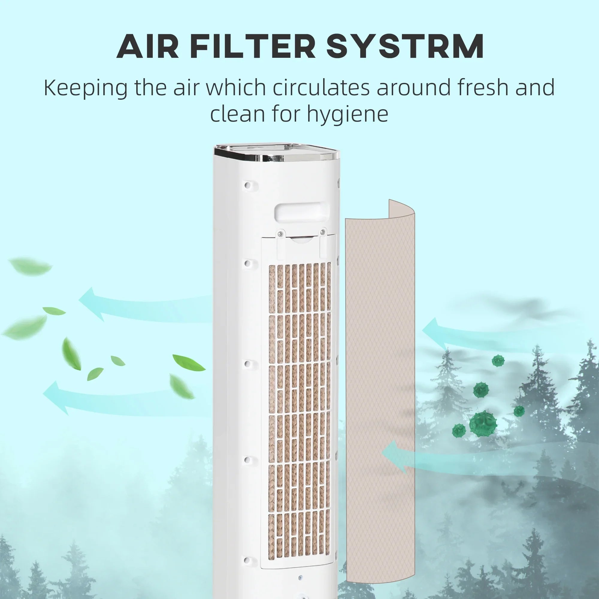 42" Portable Evaporative Air Cooler, 3-In-1 Ice Cooling Fan Humidifier with Remote, Timer, Oscillating,  Display, and 1.6 Gal Water Tank, White