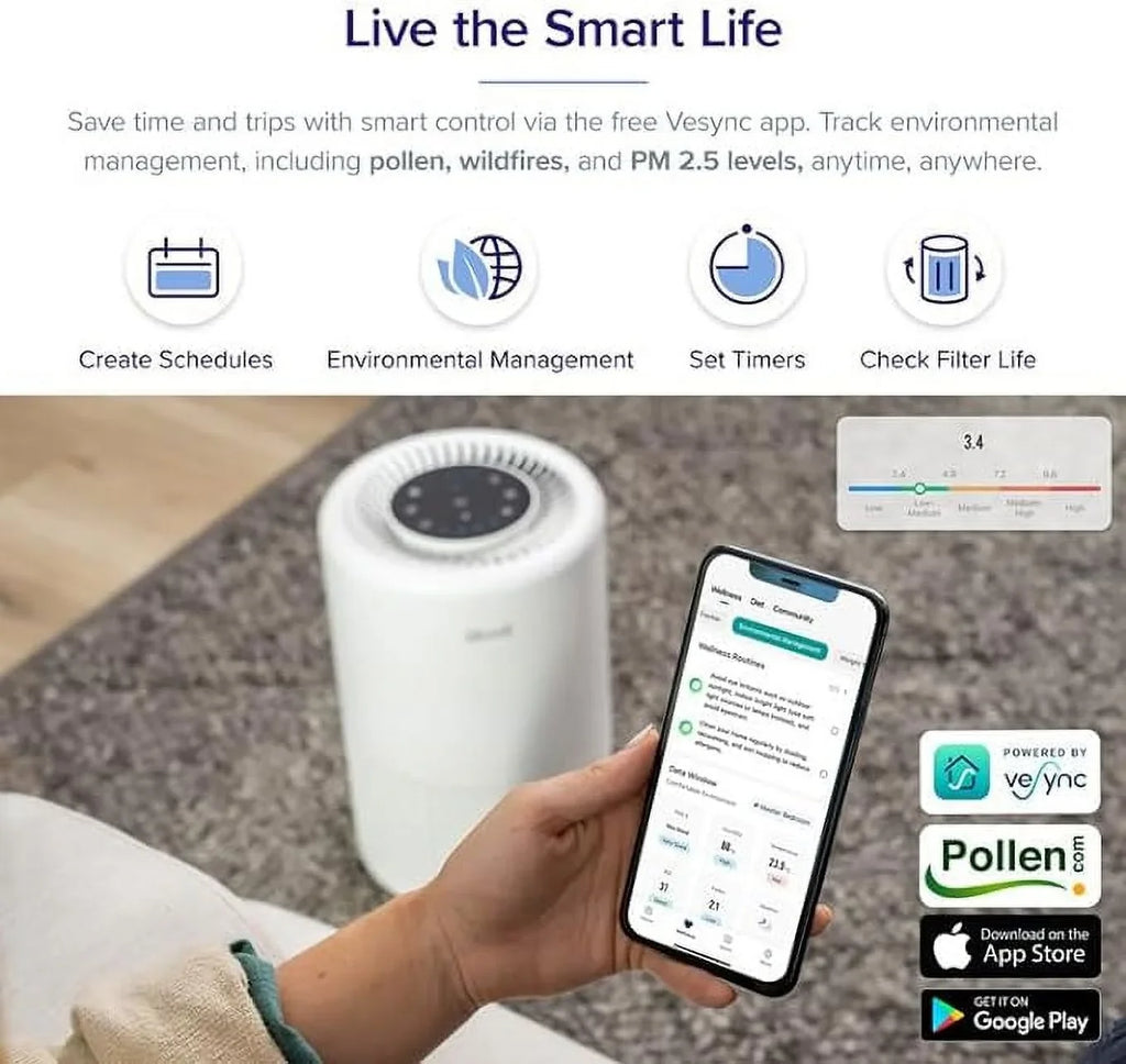 Open Box Levoit Core 200S True  Air Purifier for Home Large Room Allergy and Asthma
