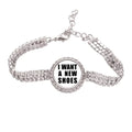I Want A New Shoes Art Deco Fashion Tennis Chain Anklet Bracelet Diamond Jewelry