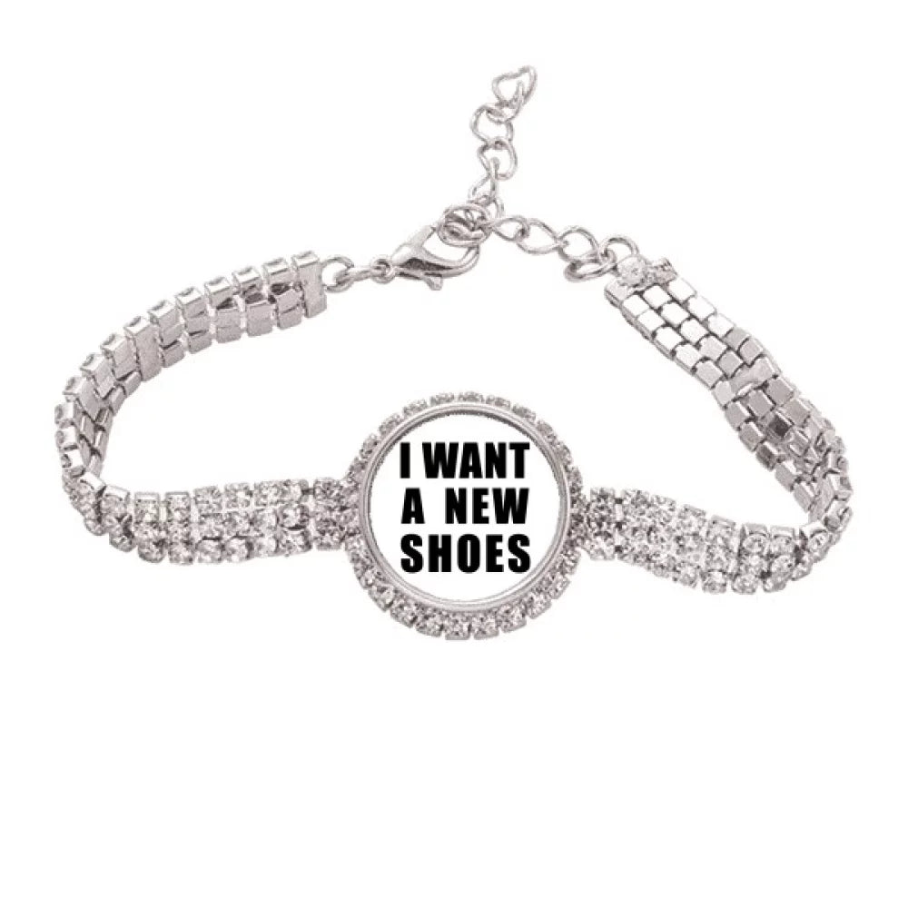 I Want A New Shoes Art Deco Fashion Tennis Chain Anklet Bracelet Diamond Jewelry