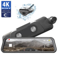 Arc4K 10" Rear-View Mirror Camera, Dual-Channel Front and Rear, Touchscreen, Parking Mode, Seamless Magnetic Mount Design